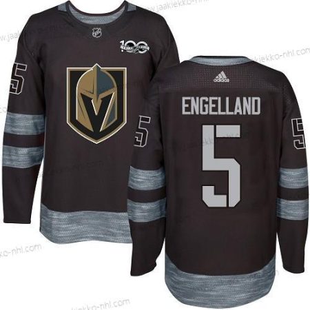 Adidas Miesten Vegas Golden Knights #5 Deryk Engelland Musta 1917-2017 100th Vuosipäivä Ommeltu NHL Paita