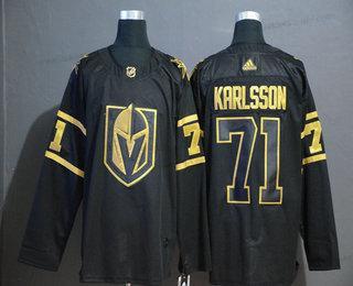 Adidas Miesten Vegas Golden Knights #71 William Karlsson Musta Kultaen Ommeltu NHL Paita