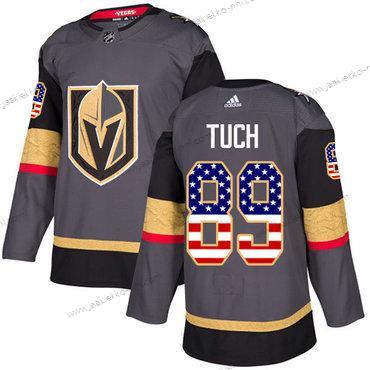 Adidas Miesten Vegas Golden Knights #89 Alex Tuch Harmaa Kotiottelupaita Aito USA Flag Ommeltu NHL Paita