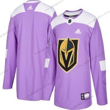 Adidas Miesten Vegas Golden Knights Mukautettu Violetti Pinkki Jääkiekko Taistelee syöpää vastaan Harjoitus Paita