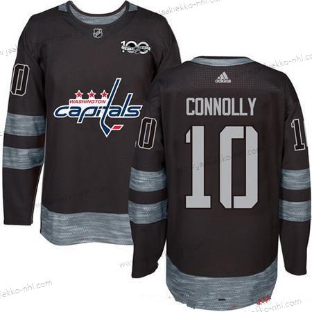 Adidas Miesten Washington Capitals #10 Brett Connolly Musta 100th Vuosipäivä Ommeltu NHL 2017 Jääkiekko Paita