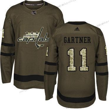 Adidas Miesten Washington Capitals #11 Mike Gartner Vihreä Salute to Service Ommeltu NHL Paita