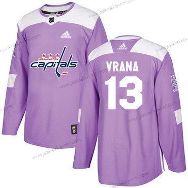 Adidas Miesten Washington Capitals #13 Jakub Vrana Violetti Aito Taistelee syöpää vastaan Ommeltu NHL Paita