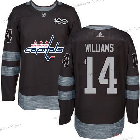 Adidas Miesten Washington Capitals #14 Justin Williams Musta 100th Vuosipäivä Ommeltu NHL 2017 Jääkiekko Paita