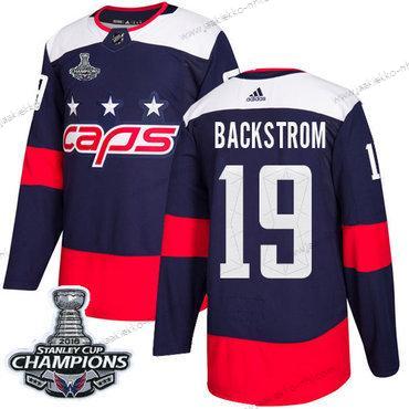 Adidas Miesten Washington Capitals #19 Nicklas Backstrom Laivastonsininen Aito 2018 Stadium Series Stanley Cup Final Champions Ommeltu NHL Paita