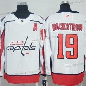 Adidas Miesten Washington Capitals #19 Nicklas Backstrom Valkoinen Road Aito Ommeltu NHL Paita