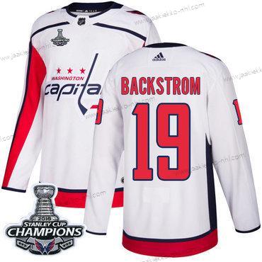 Adidas Miesten Washington Capitals #19 Nicklas Backstrom Valkoinen Road Aito Stanley Cup Final Champions Ommeltu NHL Paita