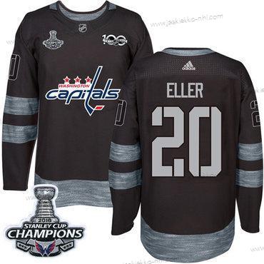 Adidas Miesten Washington Capitals #20 Lars Eller Musta 1917-2017 100th Vuosipäivä Stanley Cup Final Champions Ommeltu NHL Paita