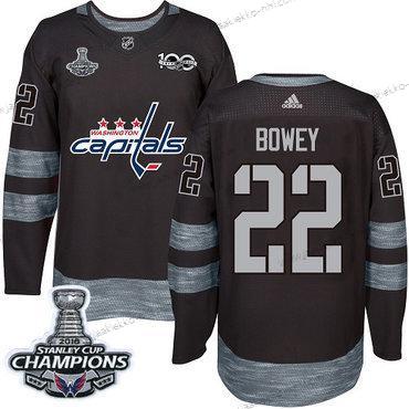 Adidas Miesten Washington Capitals #22 Madison Bowey Musta 1917-2017 100th Vuosipäivä Stanley Cup Final Champions Ommeltu NHL Paita