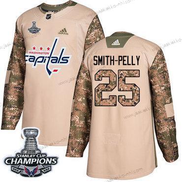 Adidas Miesten Washington Capitals #25 Devante Smith-Pelly Maastokuvio Aito 2017 Veterans Day Stanley Cup Final Champions Ommeltu NHL Paita