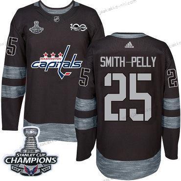 Adidas Miesten Washington Capitals #25 Devante Smith-Pelly Musta 1917-2017 100th Vuosipäivä Stanley Cup Final Champions Ommeltu NHL Paita