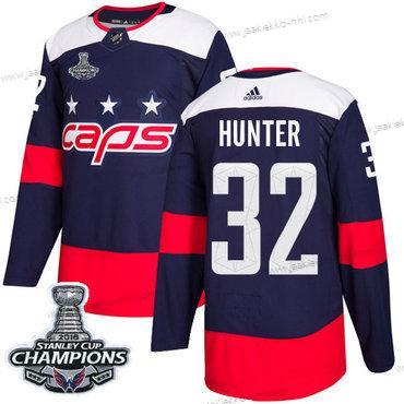 Adidas Miesten Washington Capitals #32 Dale Hunter Laivastonsininen Aito 2018 Stadium Series Stanley Cup Final Champions Ommeltu NHL Paita