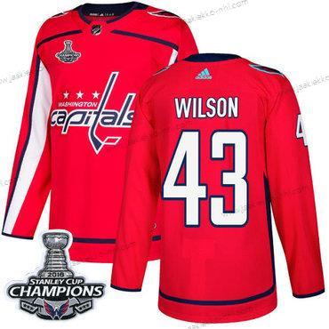 Adidas Miesten Washington Capitals #43 Tom Wilson Punainen Kotiottelupaita Aito Stanley Cup Final Champions Ommeltu NHL Paita