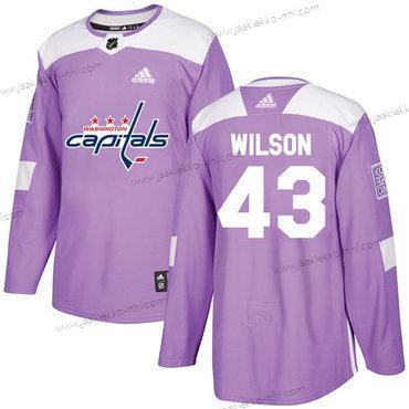 Adidas Miesten Washington Capitals #43 Tom Wilson Violetti Aito Taistelee syöpää vastaan Ommeltu NHL Paita