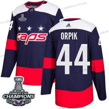 Adidas Miesten Washington Capitals #44 Brooks Orpik Laivastonsininen Aito 2018 Stadium Series Stanley Cup Final Champions Ommeltu NHL Paita