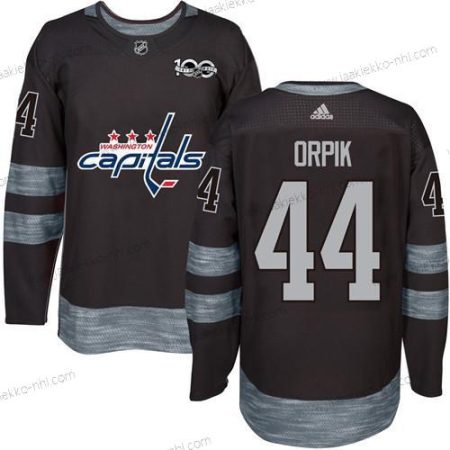 Adidas Miesten Washington Capitals #44 Brooks Orpik Musta 100th Vuosipäivä Ommeltu NHL 2017 Jääkiekko Paita