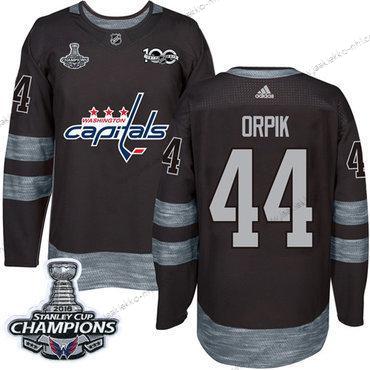 Adidas Miesten Washington Capitals #44 Brooks Orpik Musta 1917-2017 100th Vuosipäivä Stanley Cup Final Champions Ommeltu NHL Paita