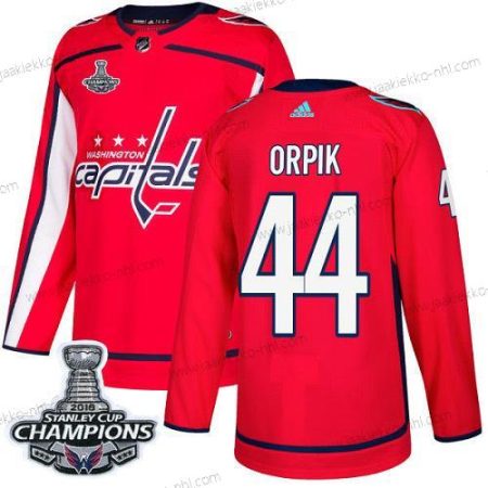 Adidas Miesten Washington Capitals #44 Brooks Orpik Punainen Kotiottelupaita Aito Stanley Cup Final Champions Ommeltu NHL Paita