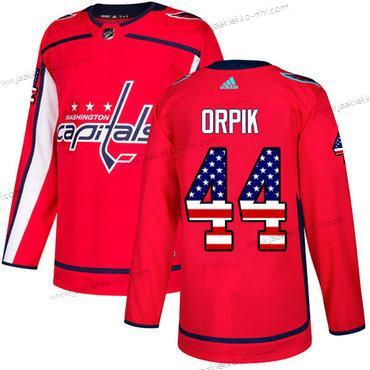 Adidas Miesten Washington Capitals #44 Brooks Orpik Punainen Kotiottelupaita Aito USA Flag Ommeltu NHL Paita