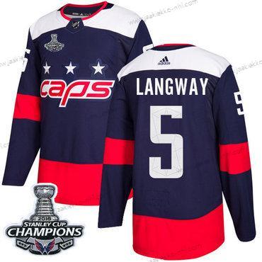 Adidas Miesten Washington Capitals #5 Rod Langway Laivastonsininen Aito 2018 Stadium Series Stanley Cup Final Champions Ommeltu NHL Paita