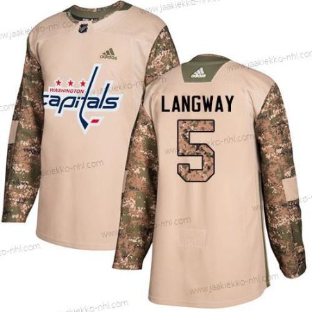 Adidas Miesten Washington Capitals #5 Rod Langway Maastokuvio Aito 2017 Veterans Day Ommeltu NHL Paita