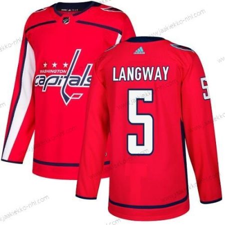 Adidas Miesten Washington Capitals #5 Rod Langway Punainen Kotiottelupaita Aito Ommeltu NHL Paita