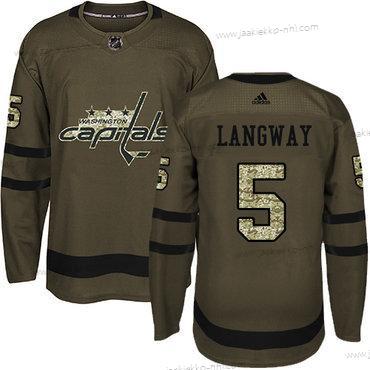 Adidas Miesten Washington Capitals #5 Rod Langway Vihreä Salute to Service Ommeltu NHL Paita