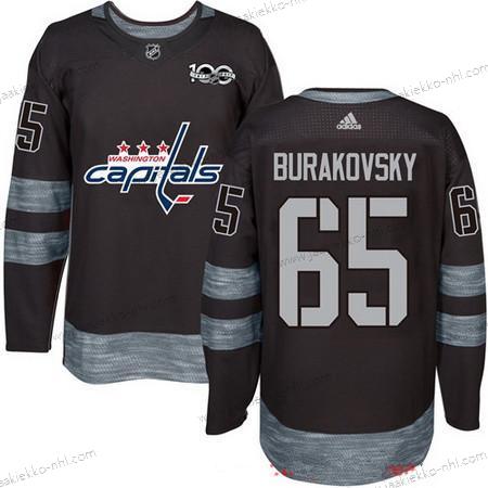 Adidas Miesten Washington Capitals #65 Andre Burakovsky Musta 100th Vuosipäivä Ommeltu NHL 2017 Jääkiekko Paita