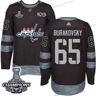 Adidas Miesten Washington Capitals #65 Andre Burakovsky Musta 1917-2017 100th Vuosipäivä Stanley Cup Final Champions Ommeltu NHL Paita