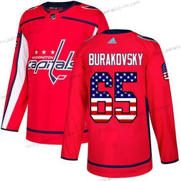 Adidas Miesten Washington Capitals #65 Andre Burakovsky Punainen Kotiottelupaita Aito USA Flag Ommeltu NHL Paita