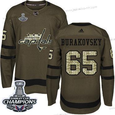 Adidas Miesten Washington Capitals #65 Andre Burakovsky Vihreä Salute to Service Stanley Cup Final Champions Ommeltu NHL Paita