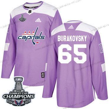 Adidas Miesten Washington Capitals #65 Andre Burakovsky Violetti Aito Taistelee syöpää vastaan Stanley Cup Final Champions Ommeltu NHL Paita