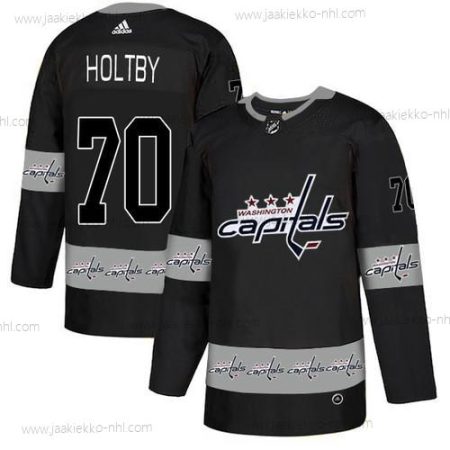 Adidas Miesten Washington Capitals #70 Braden Holtby Musta Maajoukkue Logos Paita