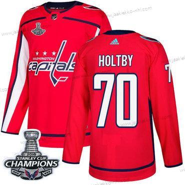 Adidas Miesten Washington Capitals #70 Braden Holtby Punainen Kotiottelupaita Aito Stanley Cup Final Champions Ommeltu NHL Paita