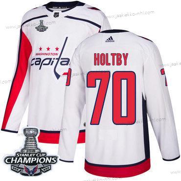 Adidas Miesten Washington Capitals #70 Braden Holtby Valkoinen Road Aito Stanley Cup Final Champions Ommeltu NHL Paita