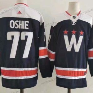 Adidas Miesten Washington Capitals #77 T. J. Oshie New Laivastonsininen Sininen Ommeltu NHL Paita