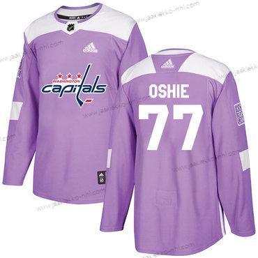 Adidas Miesten Washington Capitals #77 T. J. Oshie Violetti Aito Taistelee syöpää vastaan Ommeltu NHL Paita