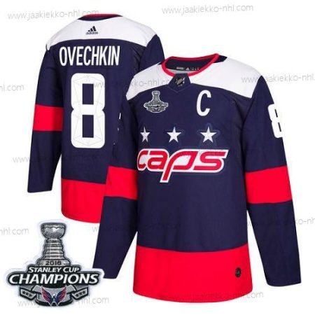 Adidas Miesten Washington Capitals #8 Alex Ovechkin Laivastonsininen Aito 2018 Stadium Series Stanley Cup Final Champions Ommeltu NHL Paita