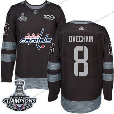 Adidas Miesten Washington Capitals #8 Alex Ovechkin Musta 1917-2017 100th Vuosipäivä Stanley Cup Final Champions Ommeltu NHL Paita