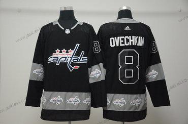 Adidas Miesten Washington Capitals #8 Alex Ovechkin Musta Maajoukkue Logos Paita