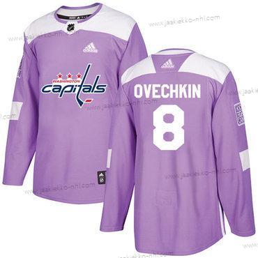 Adidas Miesten Washington Capitals #8 Alex Ovechkin Violetti Aito Taistelee syöpää vastaan Ommeltu NHL Paita