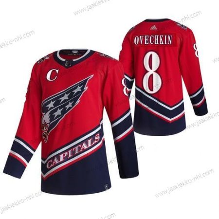 Adidas Miesten Washington Capitals #8 Alexander Ovechkin Punainen 2020-21 Käänteinen Retro Vaihtopaita NHL Paita