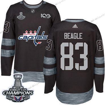 Adidas Miesten Washington Capitals #83 Jay Beagle Musta 1917-2017 100th Vuosipäivä Stanley Cup Final Champions Ommeltu NHL Paita