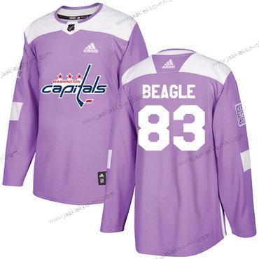 Adidas Miesten Washington Capitals #83 Jay Beagle Violetti Aito Taistelee syöpää vastaan Ommeltu NHL Paita