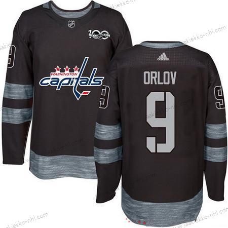 Adidas Miesten Washington Capitals #9 Dmitry Orlov Musta 100th Vuosipäivä Ommeltu NHL 2017 Jääkiekko Paita