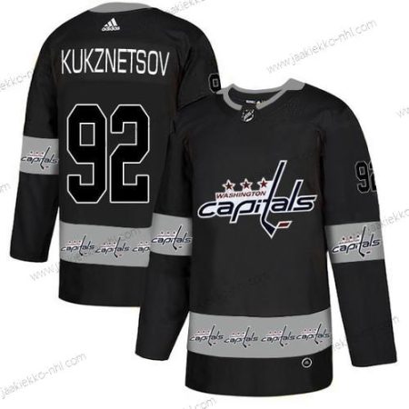 Adidas Miesten Washington Capitals #92 Evgeny Kukznetsov Musta Maajoukkue Logos Paita