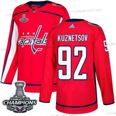 Adidas Miesten Washington Capitals #92 Evgeny Kuznetsov Punainen Kotiottelupaita Aito Stanley Cup Final Champions Ommeltu NHL Paita