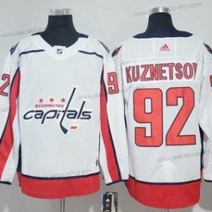 Adidas Miesten Washington Capitals #92 Evgeny Kuznetsov Valkoinen Road Aito Ommeltu NHL Paita