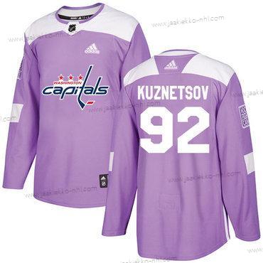 Adidas Miesten Washington Capitals #92 Evgeny Kuznetsov Violetti Aito Taistelee syöpää vastaan Ommeltu NHL Paita