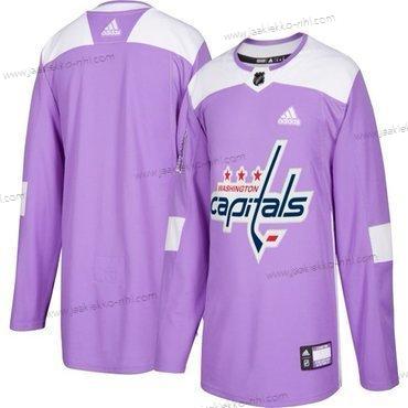 Adidas Miesten Washington Capitals Mukautettu Violetti Pinkki Jääkiekko Taistelee syöpää vastaan Harjoitus Paita